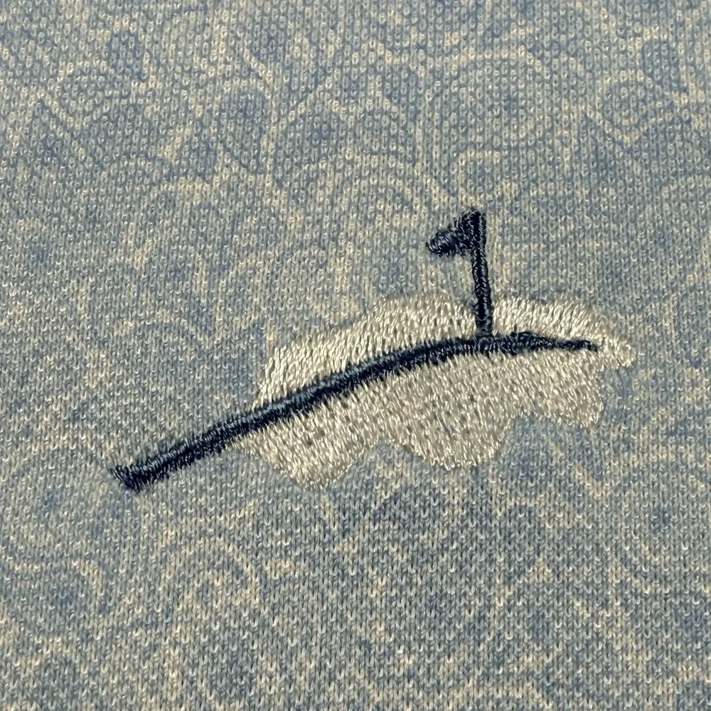 Stitch Mens Golf Polo Blue White Paisley Size M/L Country Club Logo